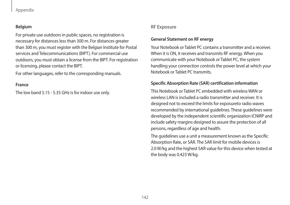 Samsung NP940X3G-S02US User Manual | Page 142 / 149
