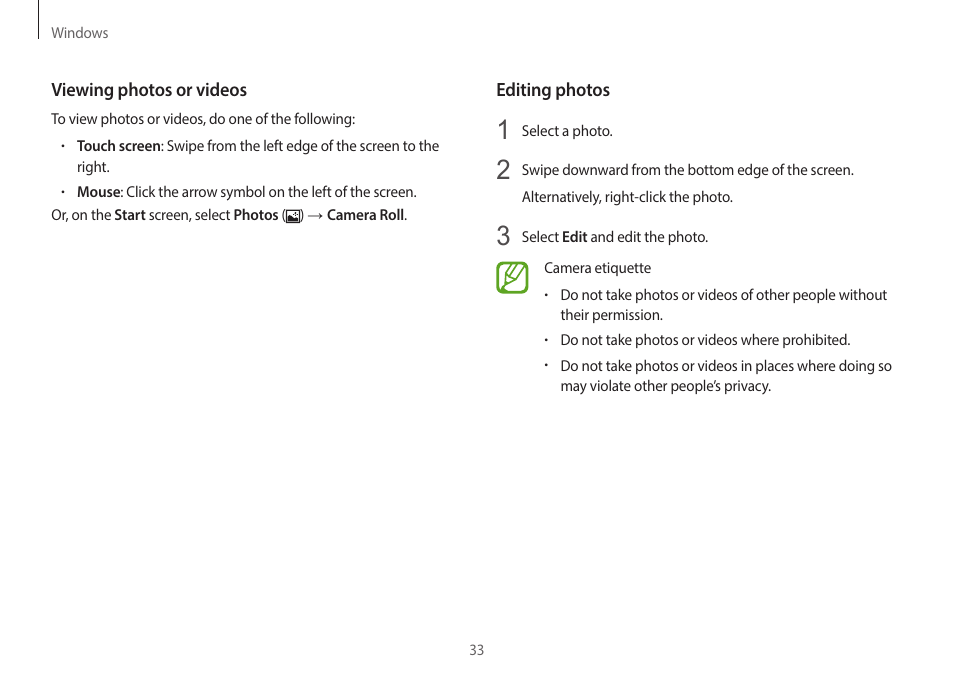 Samsung NP940X3G-S02US User Manual | Page 33 / 149