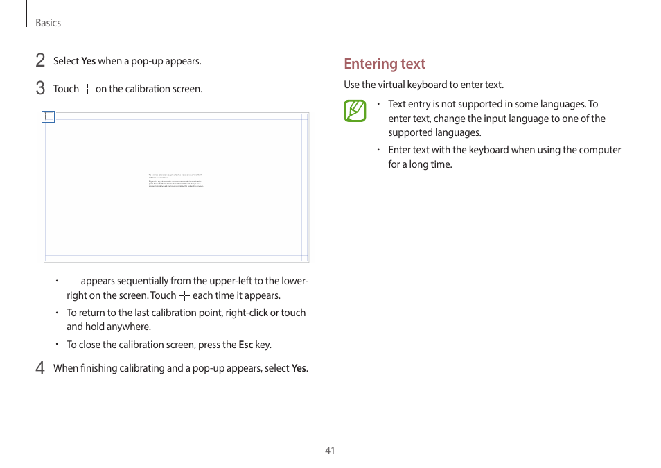 Entering text | Samsung NP940X3G-S02US User Manual | Page 41 / 149