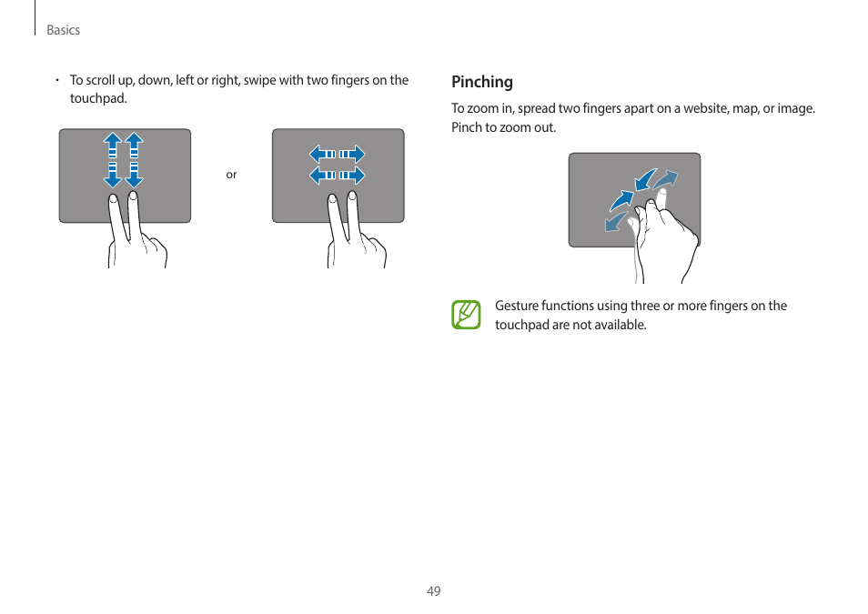 Pinching | Samsung NP940X3G-S02US User Manual | Page 49 / 149