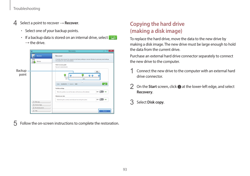 Copying the hard drive (making a disk image) | Samsung NP940X3G-S02US User Manual | Page 93 / 149