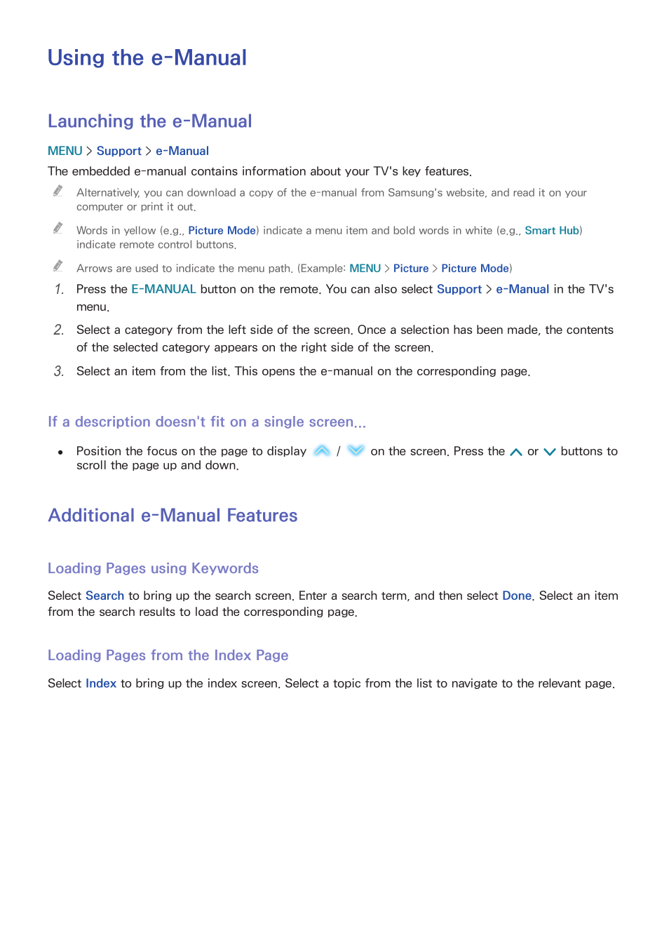 Using the e-manual, 100 launching the e-manual, 100 additional e-manual features | Launching the e-manual, Additional e-manual features | Samsung UN24H4500AFXZA User Manual | Page 105 / 146