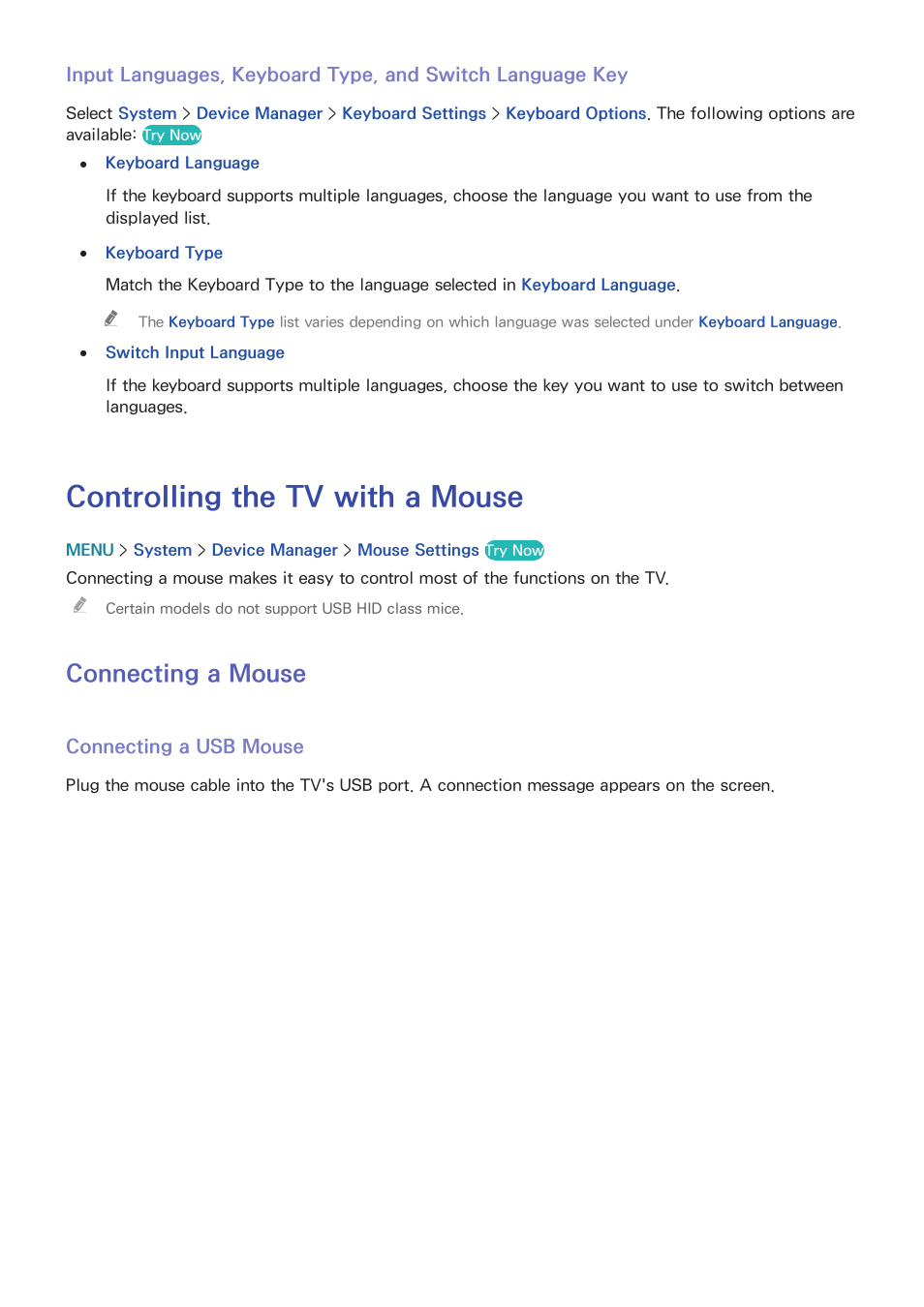 Controlling the tv with a mouse, Connecting a mouse | Samsung UN24H4500AFXZA User Manual | Page 26 / 146