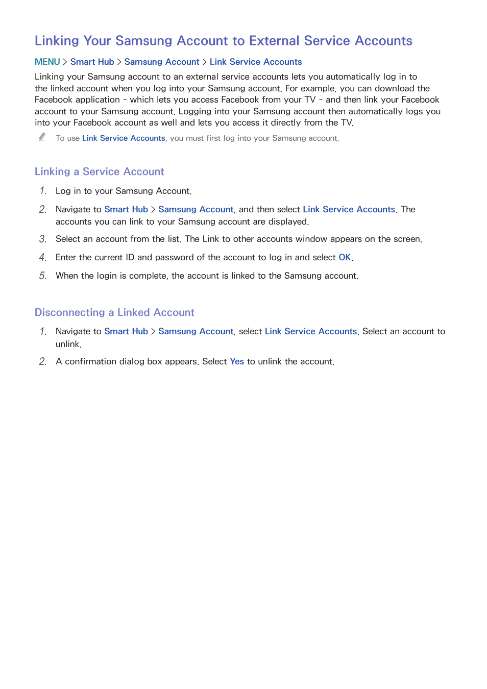 Accounts | Samsung UN24H4500AFXZA User Manual | Page 45 / 146