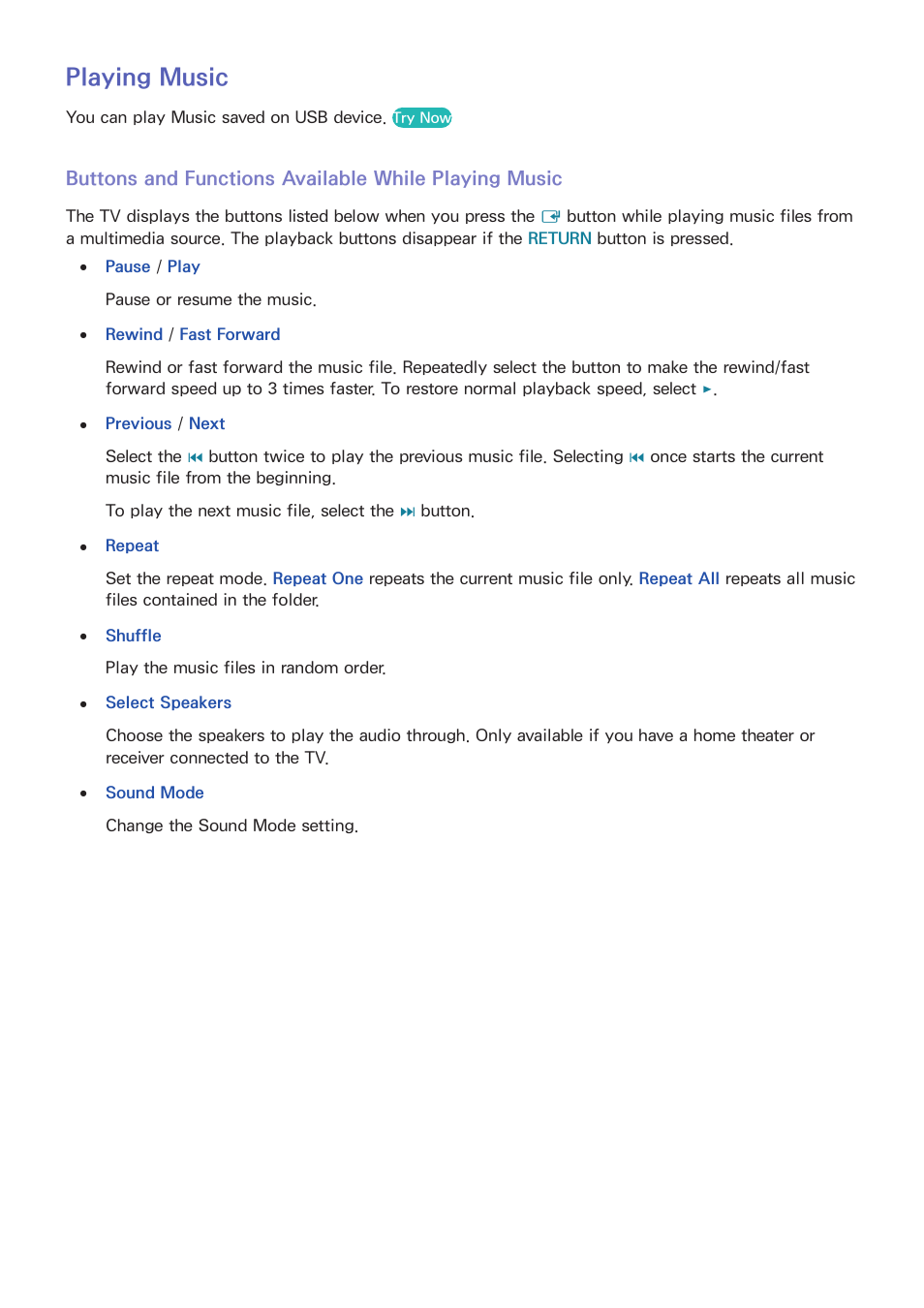 56 playing music, Playing music | Samsung UN24H4500AFXZA User Manual | Page 61 / 146