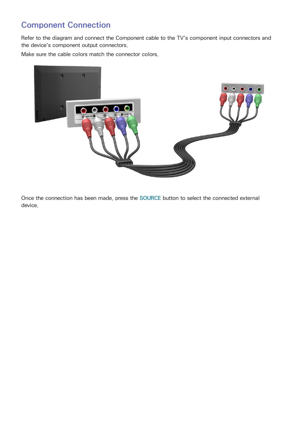 Component connection | Samsung UN24H4500AFXZA User Manual | Page 8 / 146