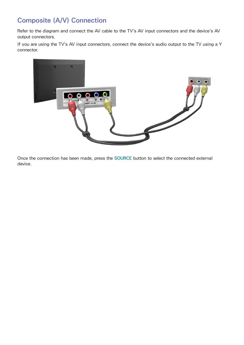 Composite (a/v) connection | Samsung UN24H4500AFXZA User Manual | Page 9 / 146