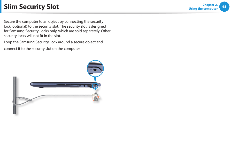 Slim security slot | Samsung NP915S3G-K01US User Manual | Page 65 / 118