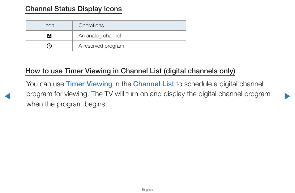 Channel status display icons | Samsung PN59D6500DFXZA User Manual | Page 9 / 287
