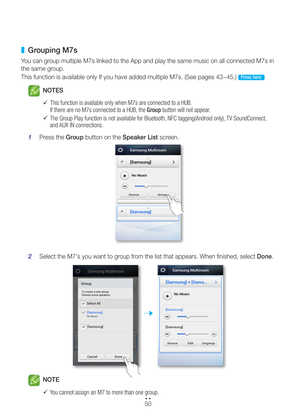 Grouping m7s | Samsung WAM751-ZA User Manual | Page 50 / 78