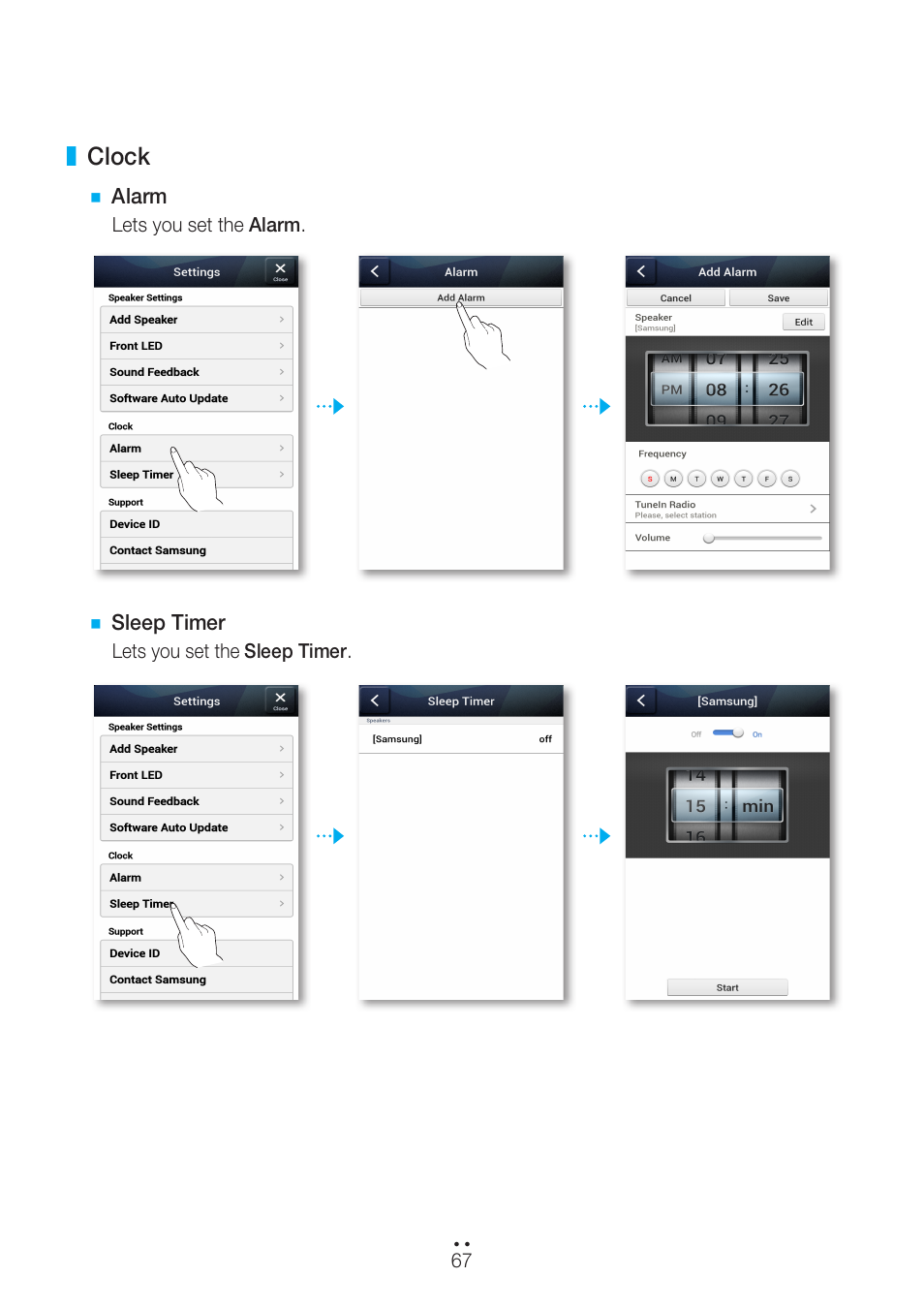 Clock | Samsung WAM751-ZA User Manual | Page 67 / 78