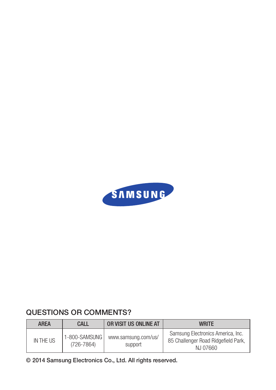 Questions or comments | Samsung WAM751-ZA User Manual | Page 78 / 78