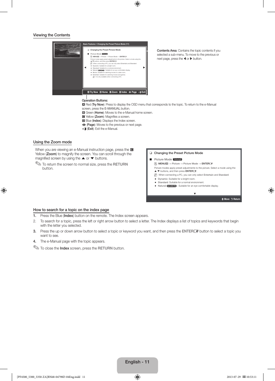 English - 11, Viewing the contents | Samsung PN51F4550AFXZA User Manual | Page 11 / 22