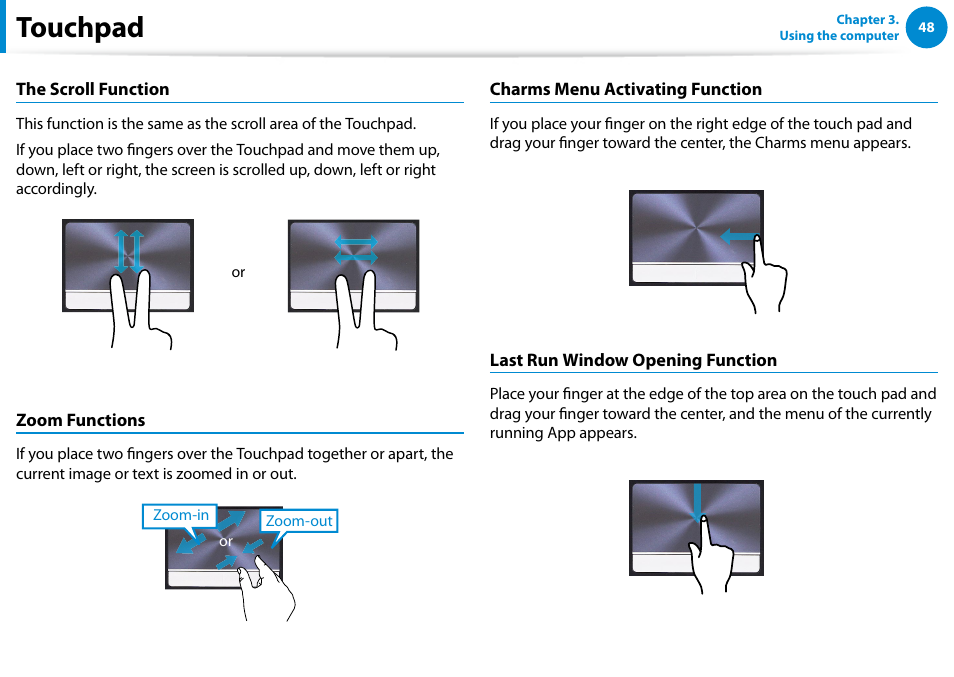 Touchpad | Samsung NP700G7C-T01US User Manual | Page 49 / 139