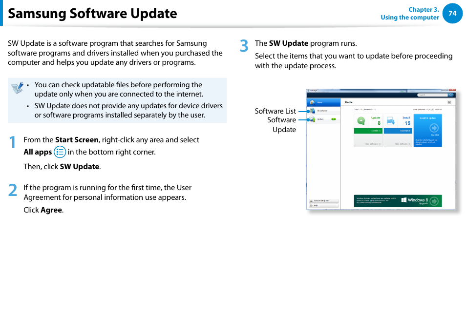 Samsung software update | Samsung NP700G7C-T01US User Manual | Page 75 / 139