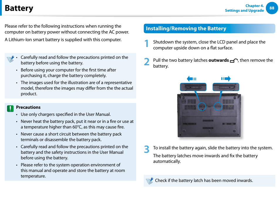 Battery | Samsung NP700G7C-T01US User Manual | Page 89 / 139