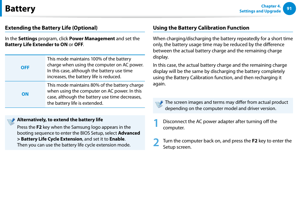 Battery | Samsung NP700G7C-T01US User Manual | Page 92 / 139
