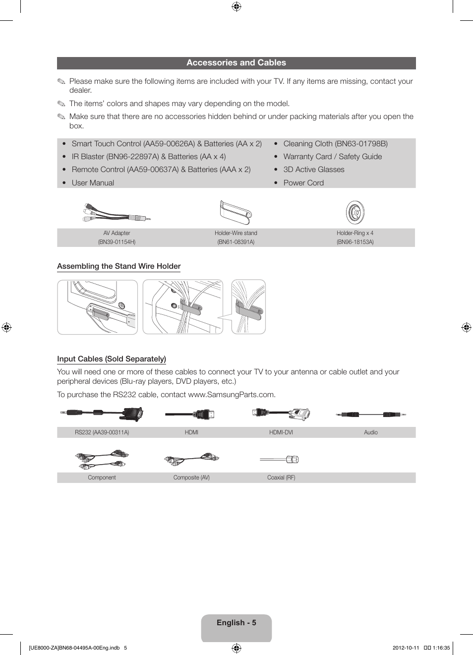 Samsung UN55ES8000FXZA User Manual | Page 5 / 63