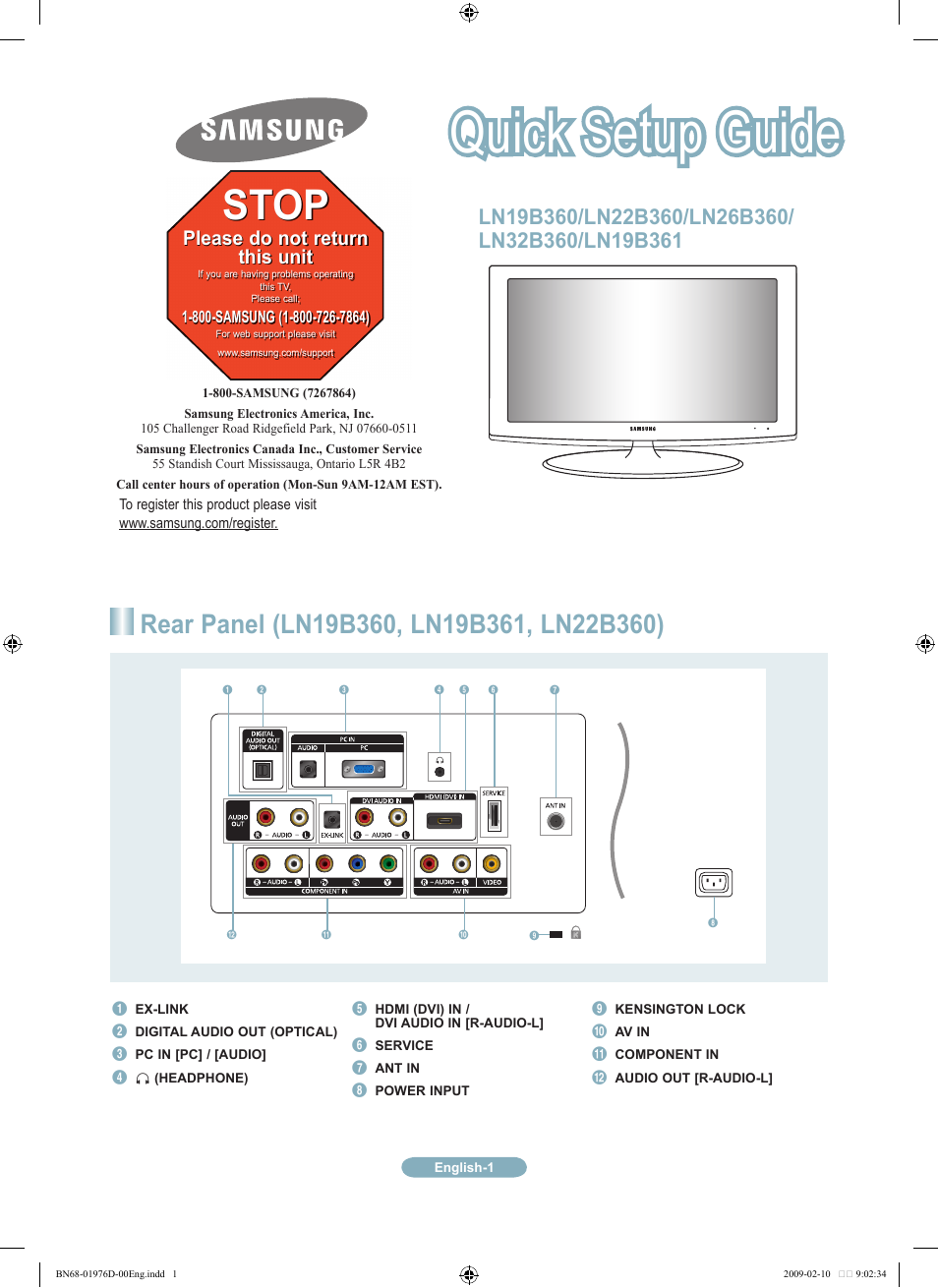 Samsung LN32B360C5DXZX User Manual | 20 pages