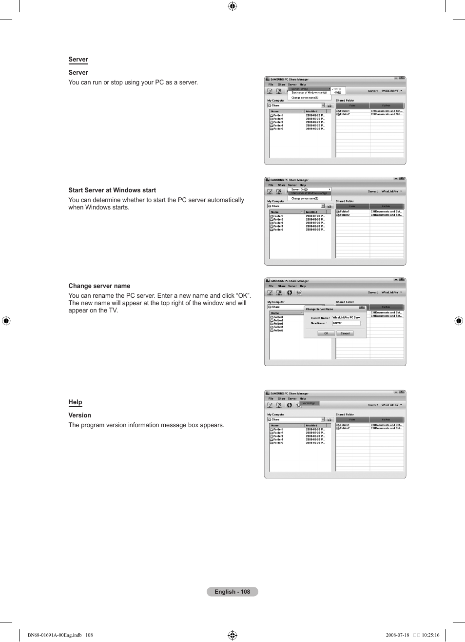 Samsung LN52A860S2FXZA User Manual | Page 110 / 155