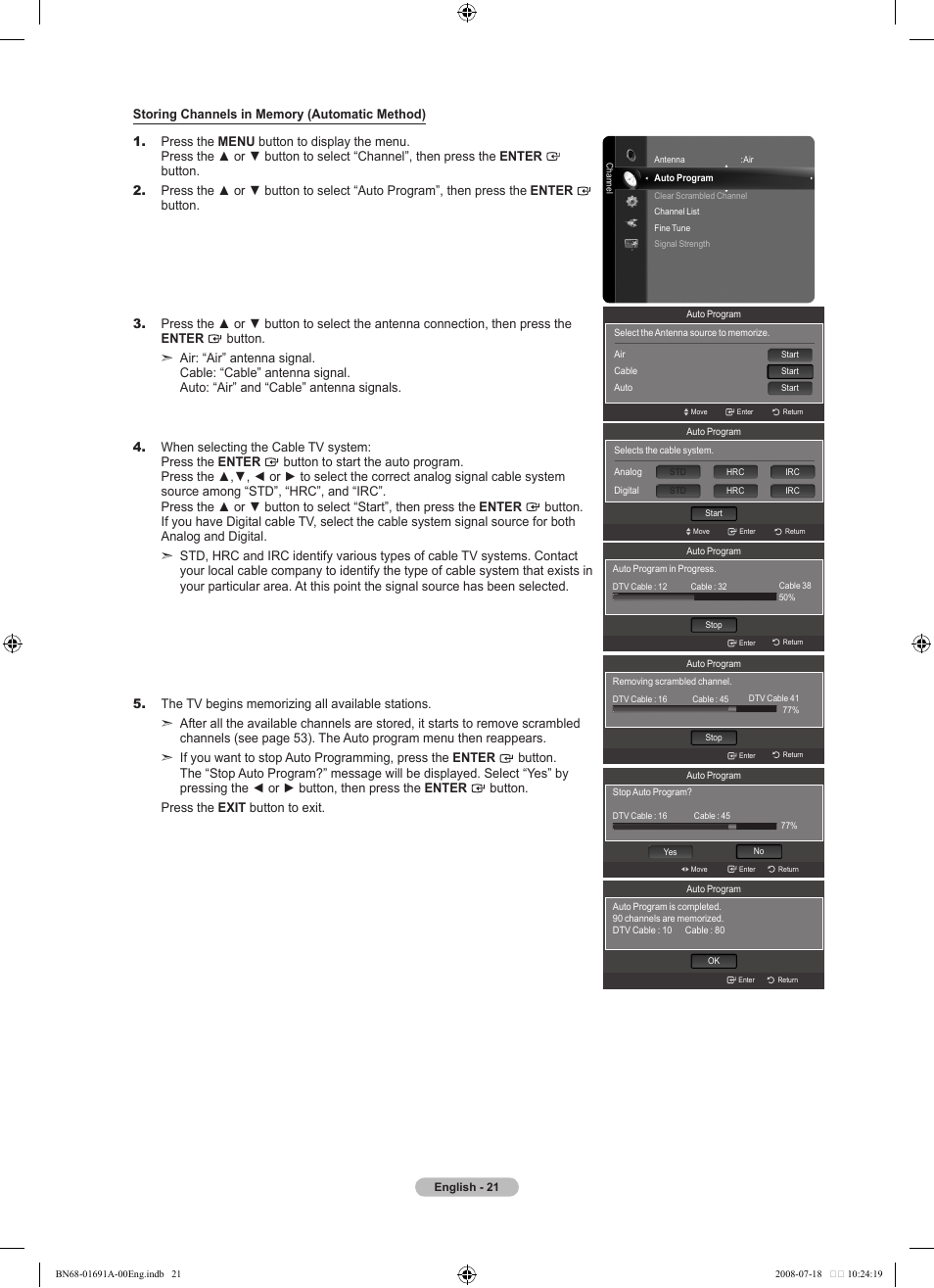 Samsung LN52A860S2FXZA User Manual | Page 23 / 155