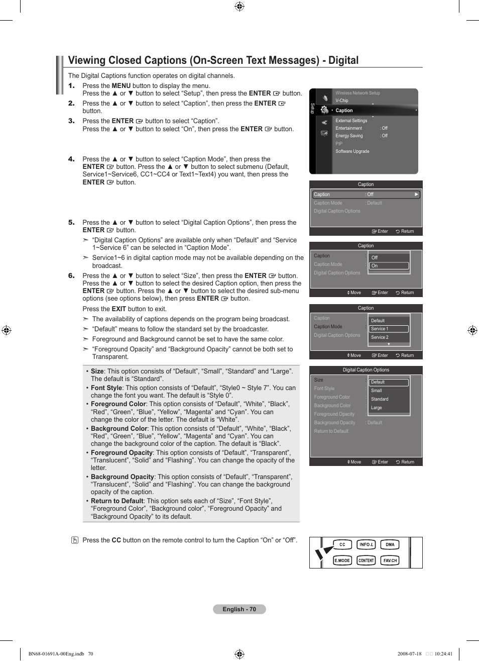 Samsung LN52A860S2FXZA User Manual | Page 72 / 155