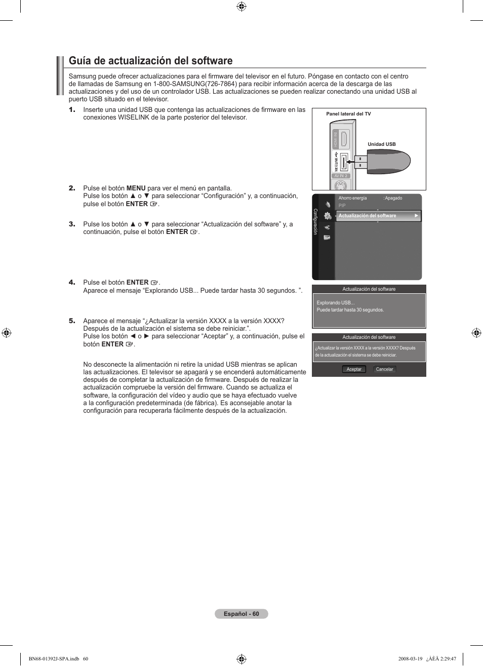 Guía de actualización del software | Samsung LN46A540P2FXZA User Manual | Page 164 / 197