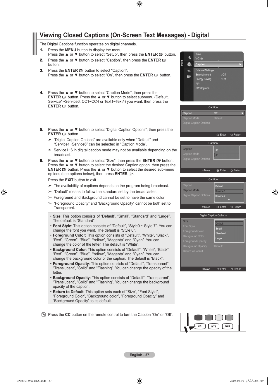 Setting the light effect, Setting the entertainment mode | Samsung LN46A540P2FXZA User Manual | Page 59 / 197
