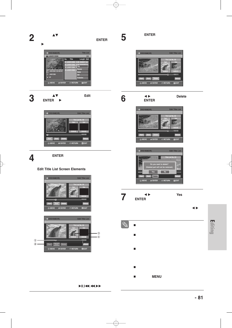 Editing, English - 81 | Samsung DVD-VR345-XAA User Manual | Page 81 / 109