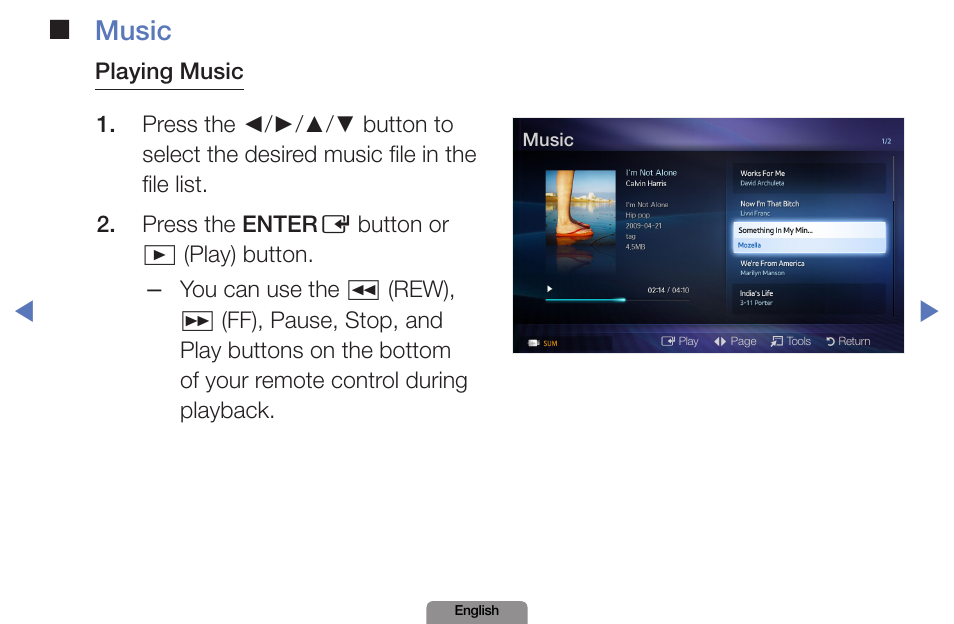 Music | Samsung LN19D450G1DXZA User Manual | Page 151 / 200