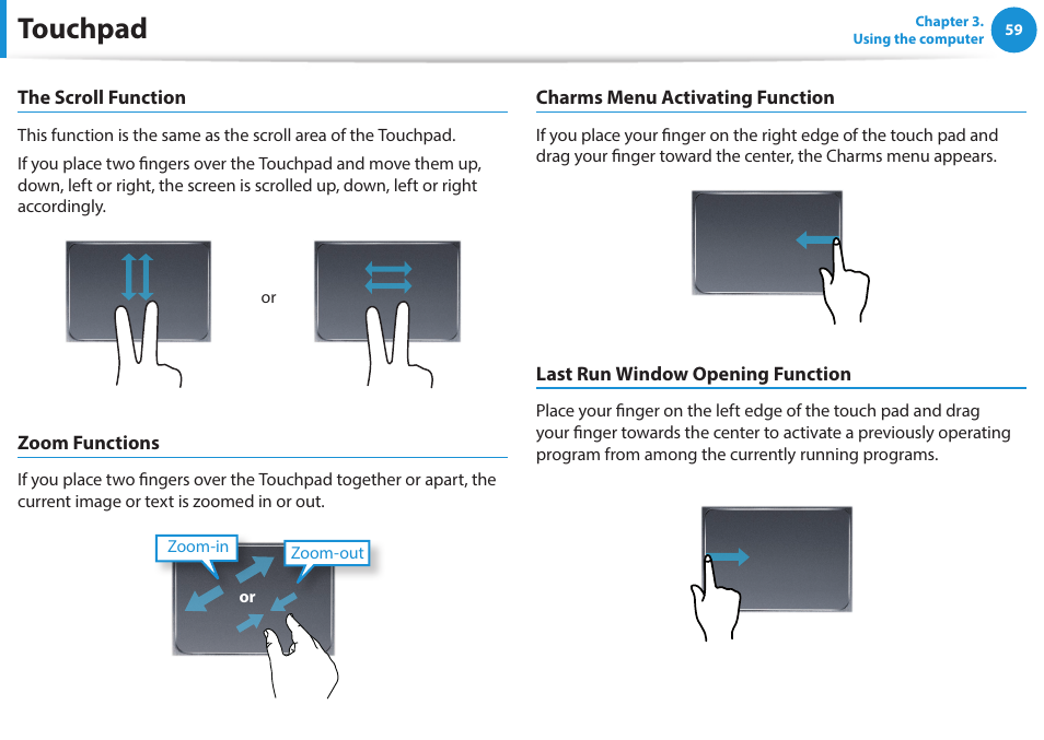 Touchpad | Samsung NP915S3G-K01US User Manual | Page 59 / 145