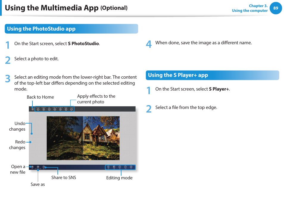 Using the multimedia app | Samsung NP915S3G-K01US User Manual | Page 89 / 145