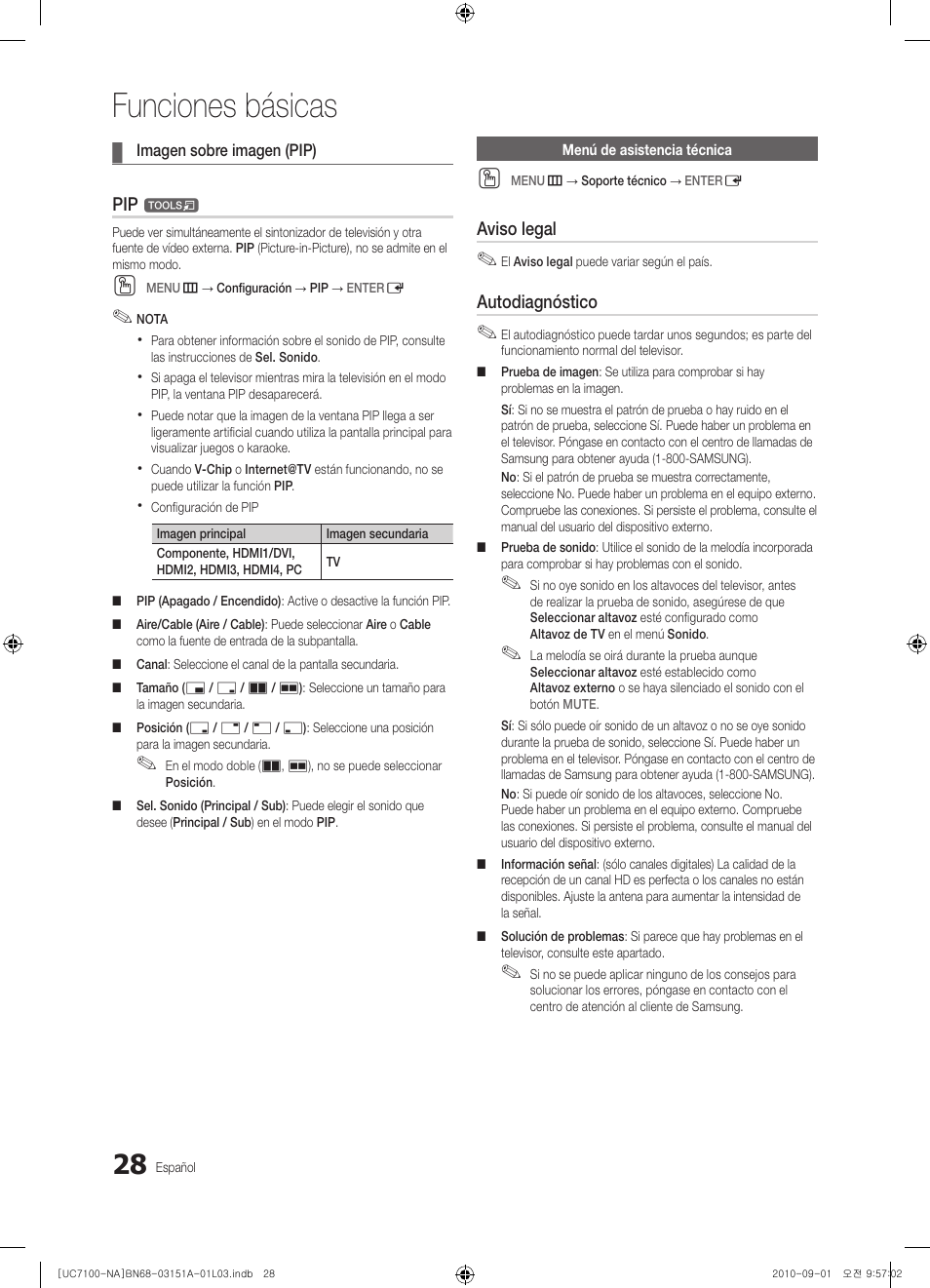 Funciones básicas | Samsung UN46C7100WFXZA User Manual | Page 95 / 201