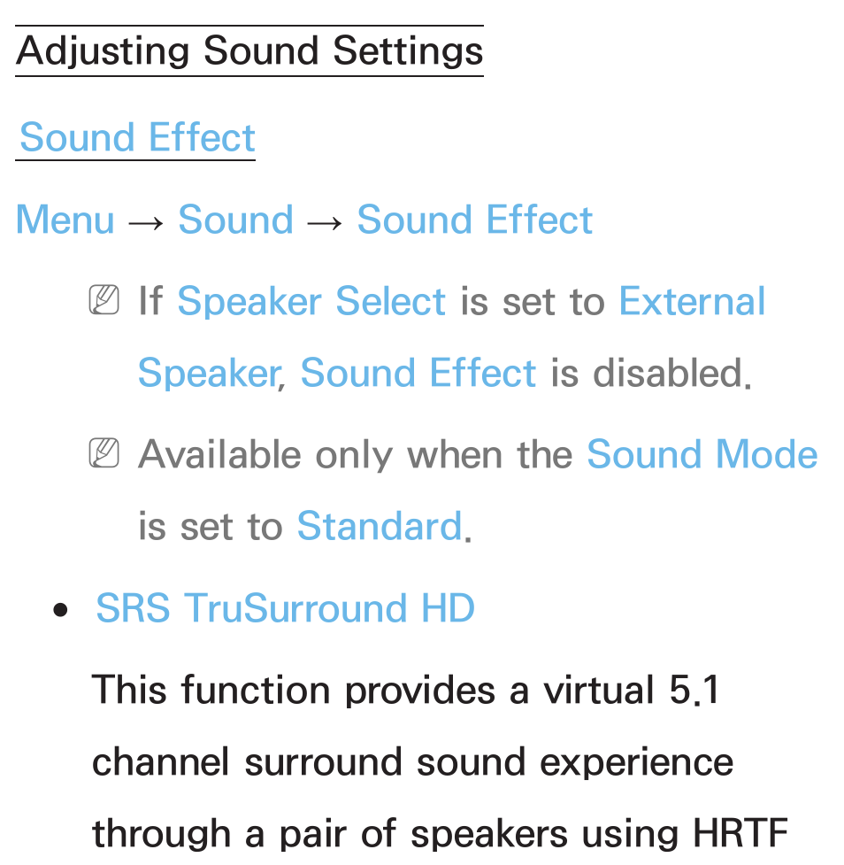 Adjusting sound settings | Samsung PN51E6500EFXZA User Manual | Page 96 / 673