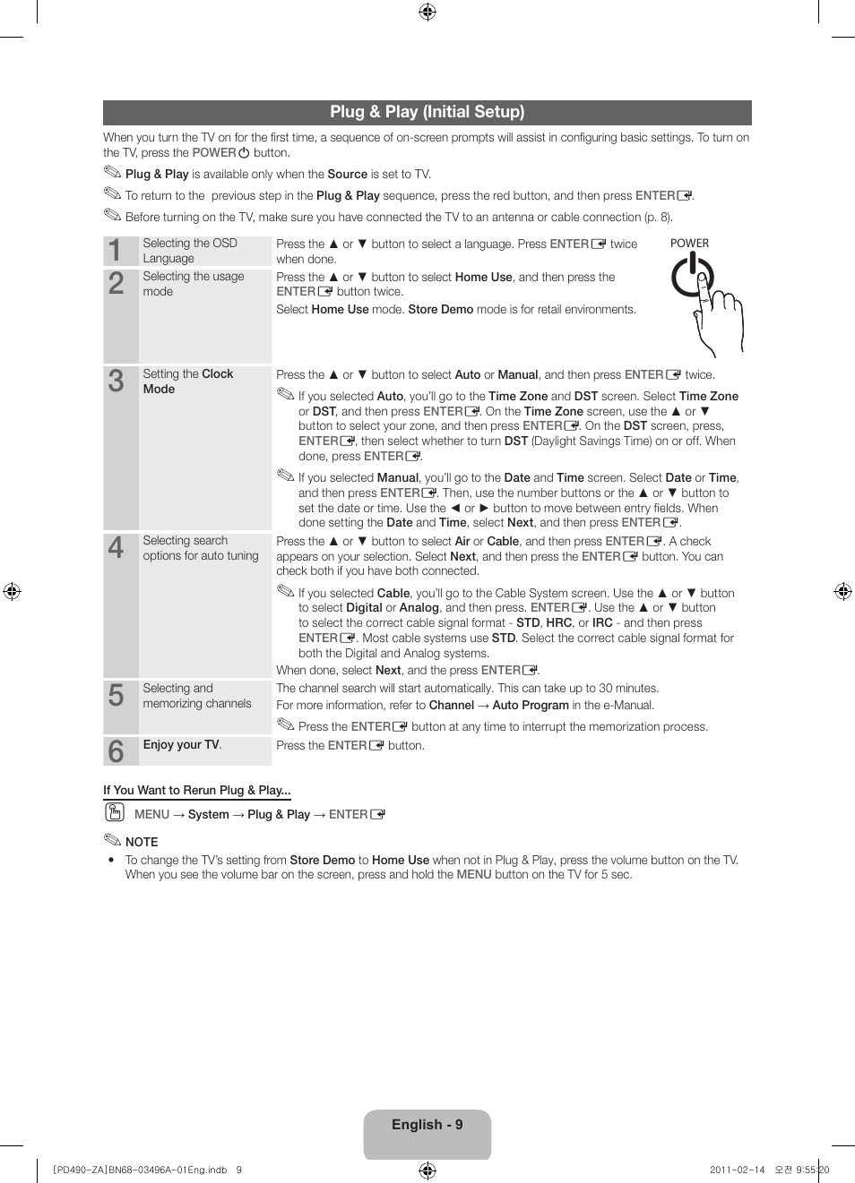 Samsung PN51D490A1DXZA User Manual | Page 9 / 19