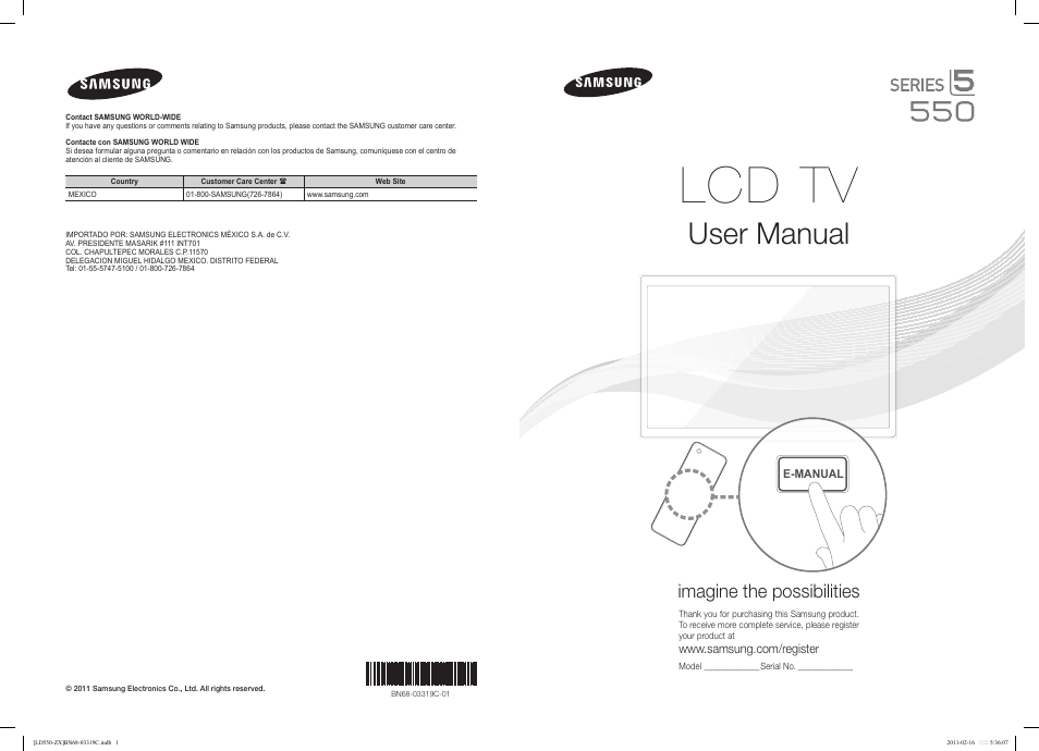 Samsung LN40D550K1FXZA User Manual | 37 pages