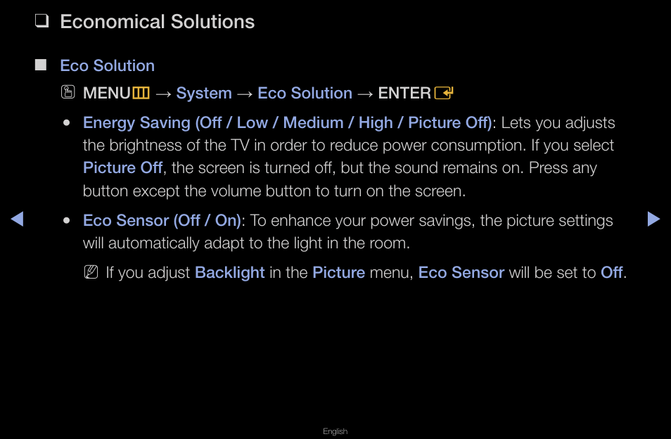 Economical solutions | Samsung UN40D6420UFXZA User Manual | Page 138 / 303