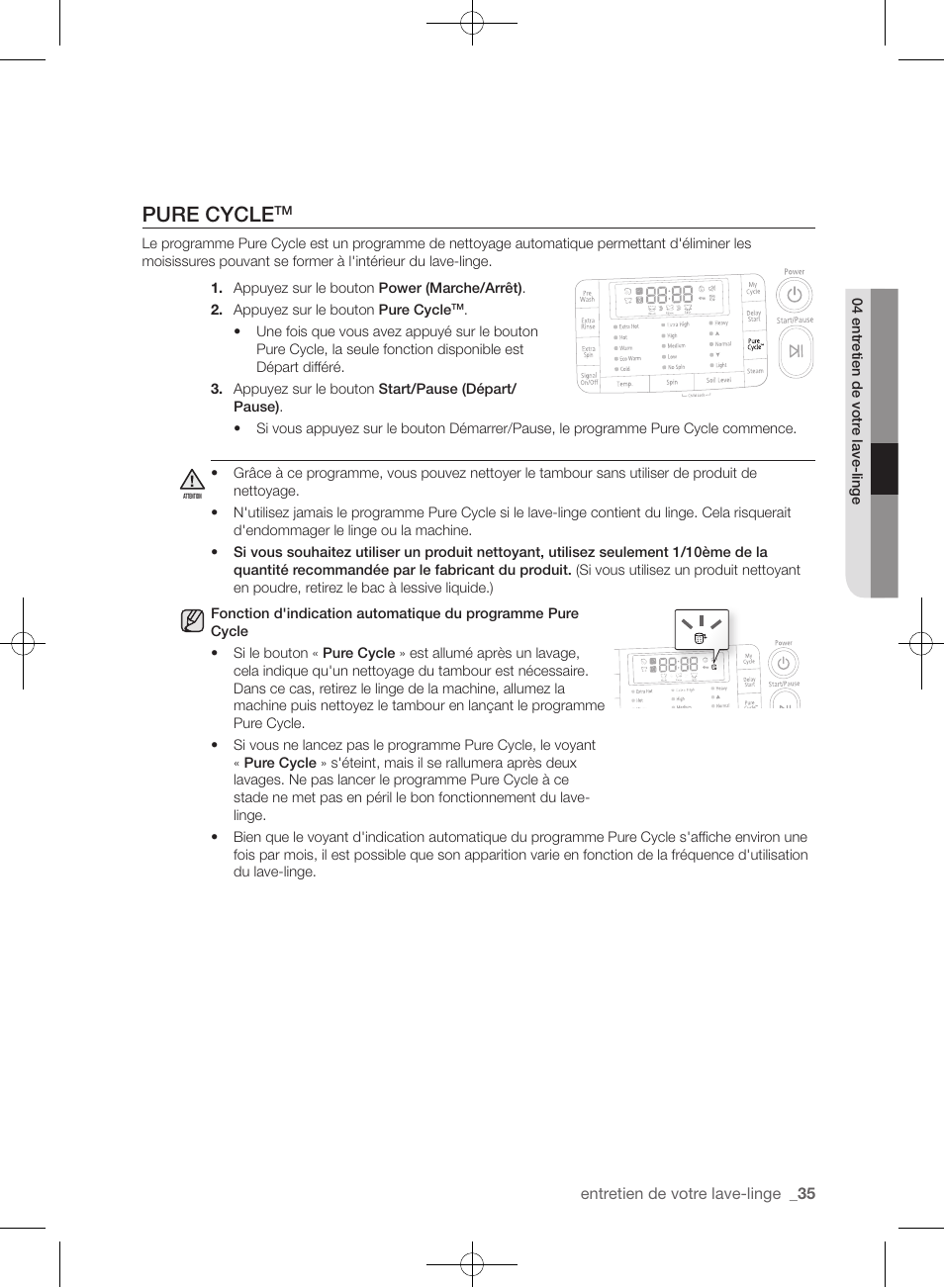 Pure cycle | Samsung WF433BTGJWR-A2 User Manual | Page 83 / 144
