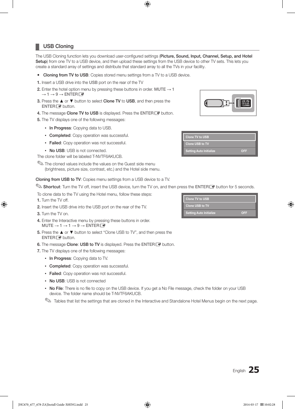Usb cloning | Samsung HG28NC677AFXZA User Manual | Page 25 / 49