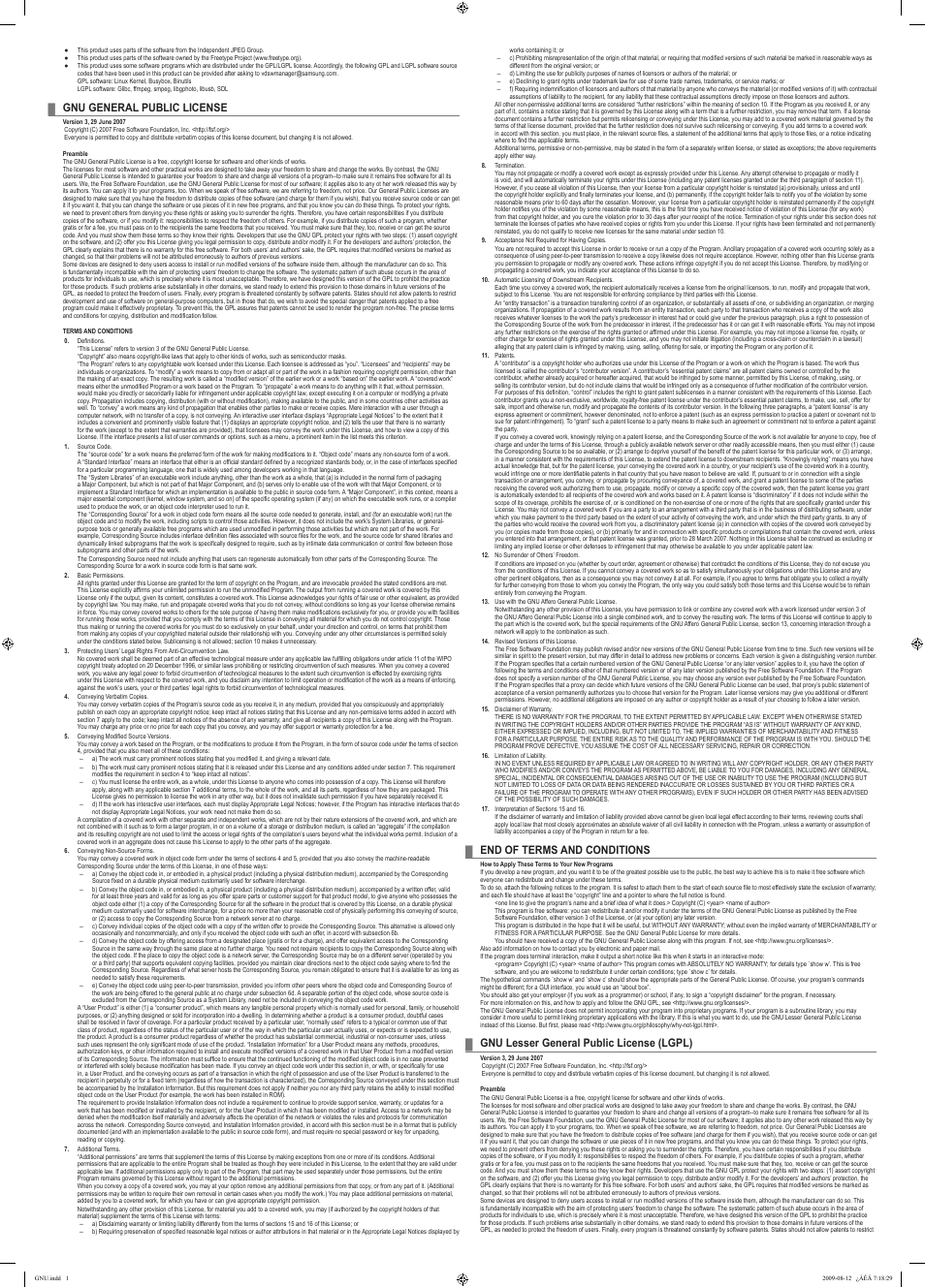 Samsung LN32A540P2DXZA User Manual | 2 pages