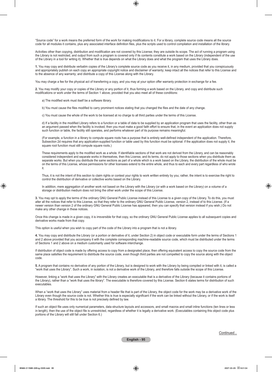 Samsung LNT2353HX-XAA User Manual | Page 97 / 191