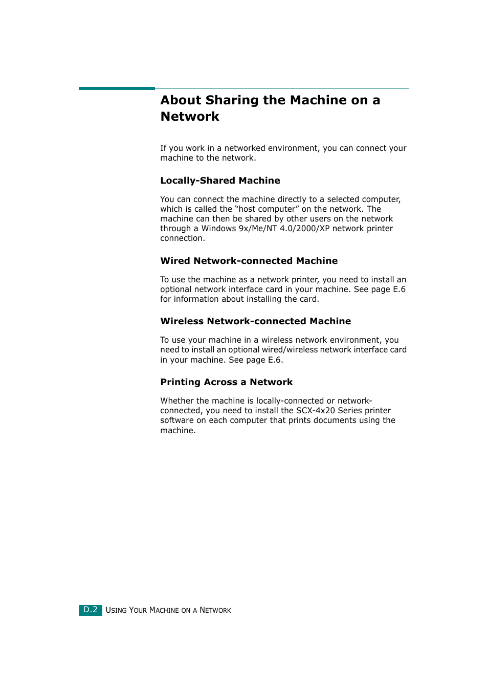 About sharing the machine on a network | Samsung SCX-4720F-XIP User Manual | Page 279 / 322