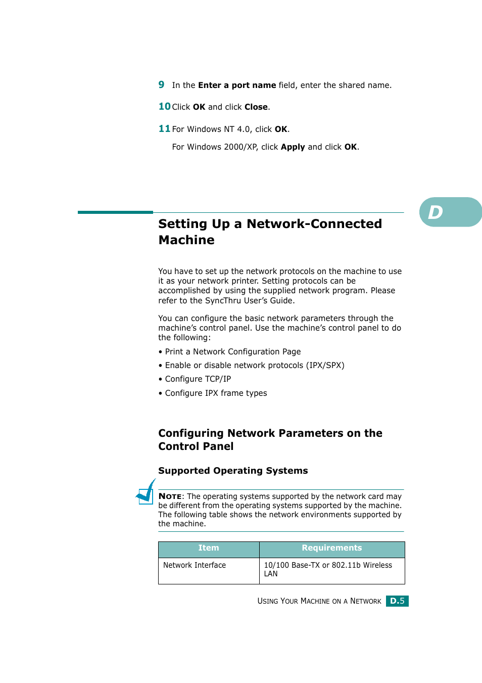 Setting up a network-connected machine | Samsung SCX-4720F-XIP User Manual | Page 282 / 322