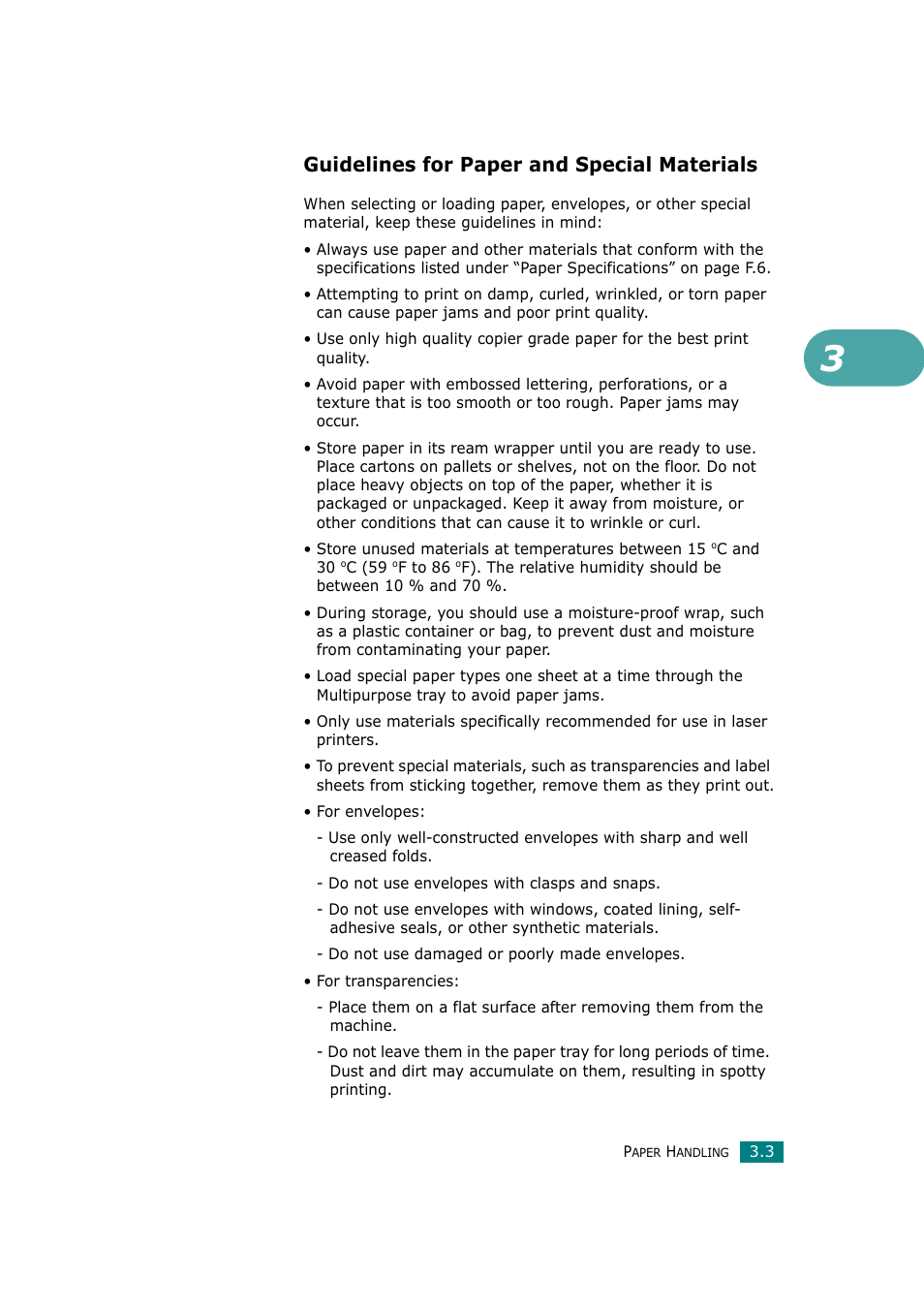 Guidelines for paper and special materials | Samsung SCX-4720F-XIP User Manual | Page 76 / 322