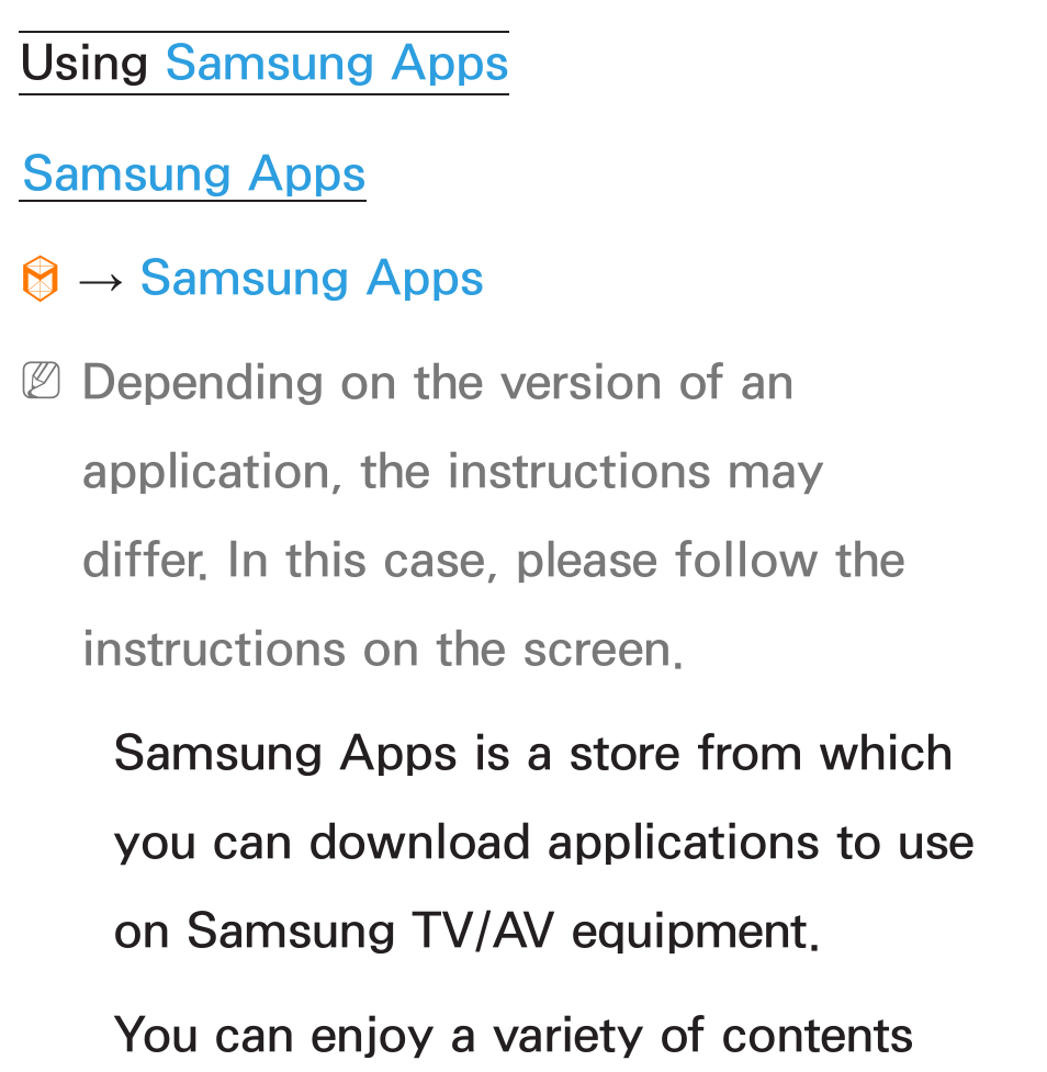 Using, Samsung apps | Samsung UN55ES6580FXZA User Manual | Page 340 / 675