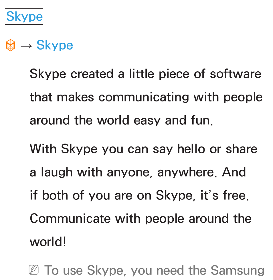 Skype | Samsung UN55ES6580FXZA User Manual | Page 484 / 675