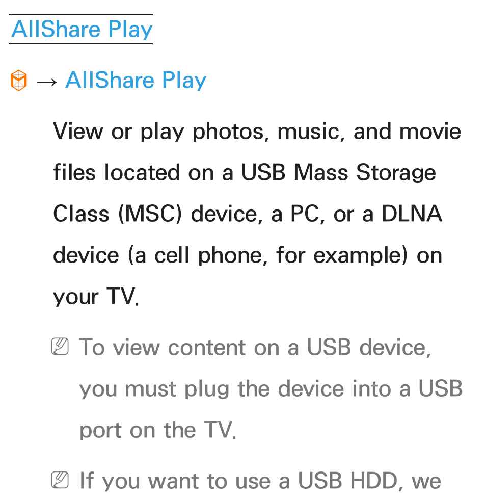 Allshare play | Samsung UN55ES6580FXZA User Manual | Page 487 / 675