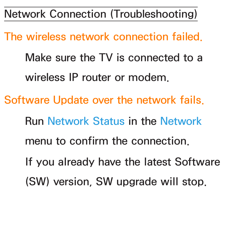 Network connection, Troubleshooting) 625 | Samsung UN55ES6580FXZA User Manual | Page 629 / 675