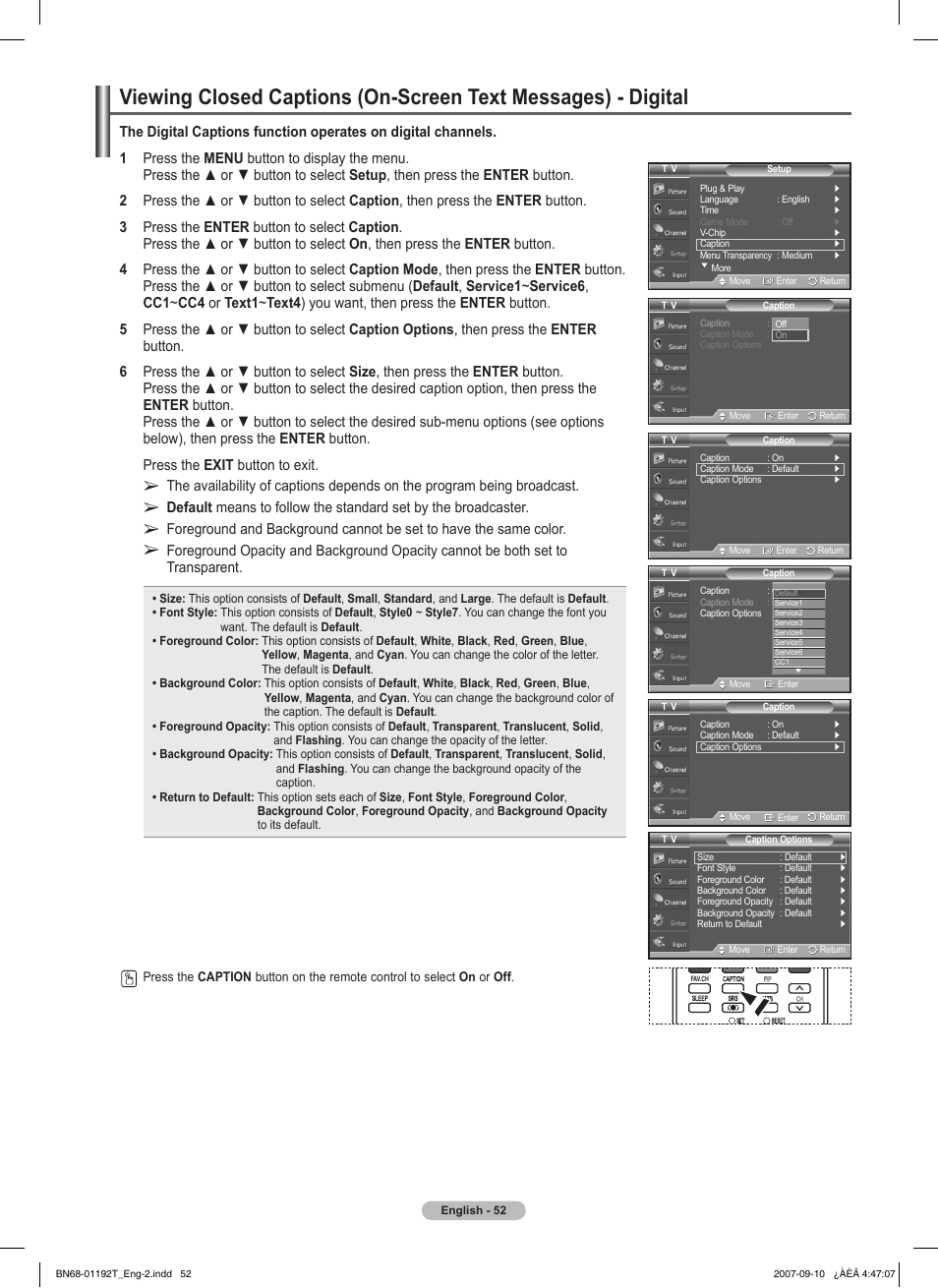 Samsung HPT5044X-XAA User Manual | Page 52 / 72
