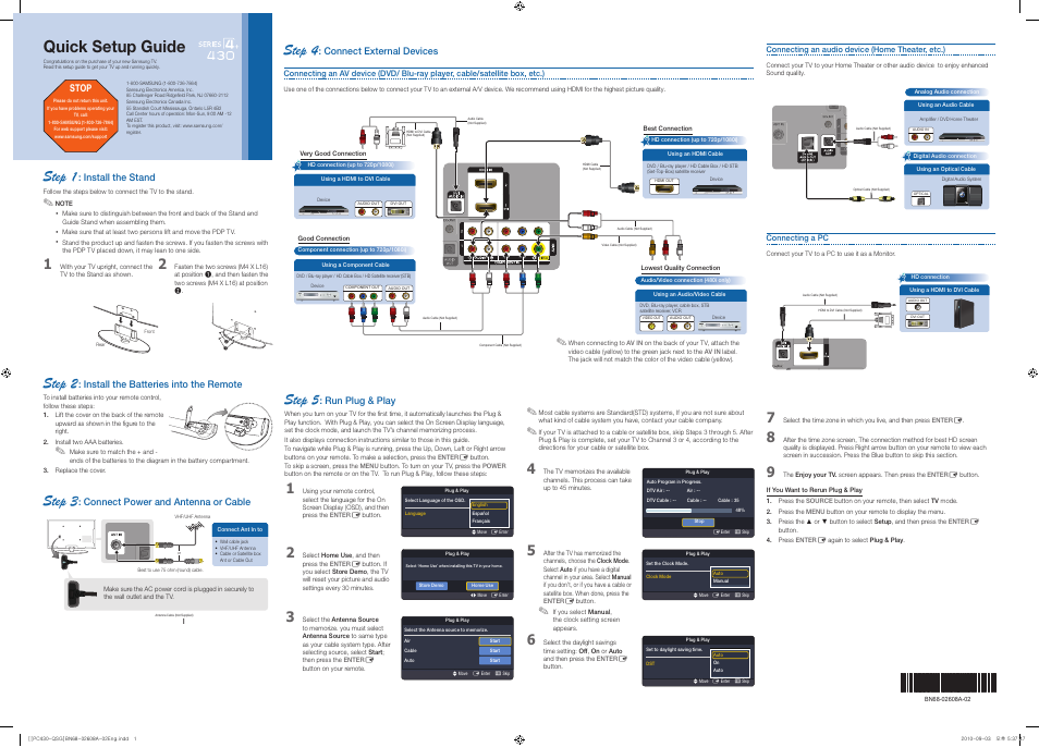 Samsung PN42C430A1DXZA User Manual | 2 pages